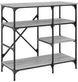 VidaXL Bakkersrek 90x40x84 cm bewerkt hout en metaal grijs sonoma