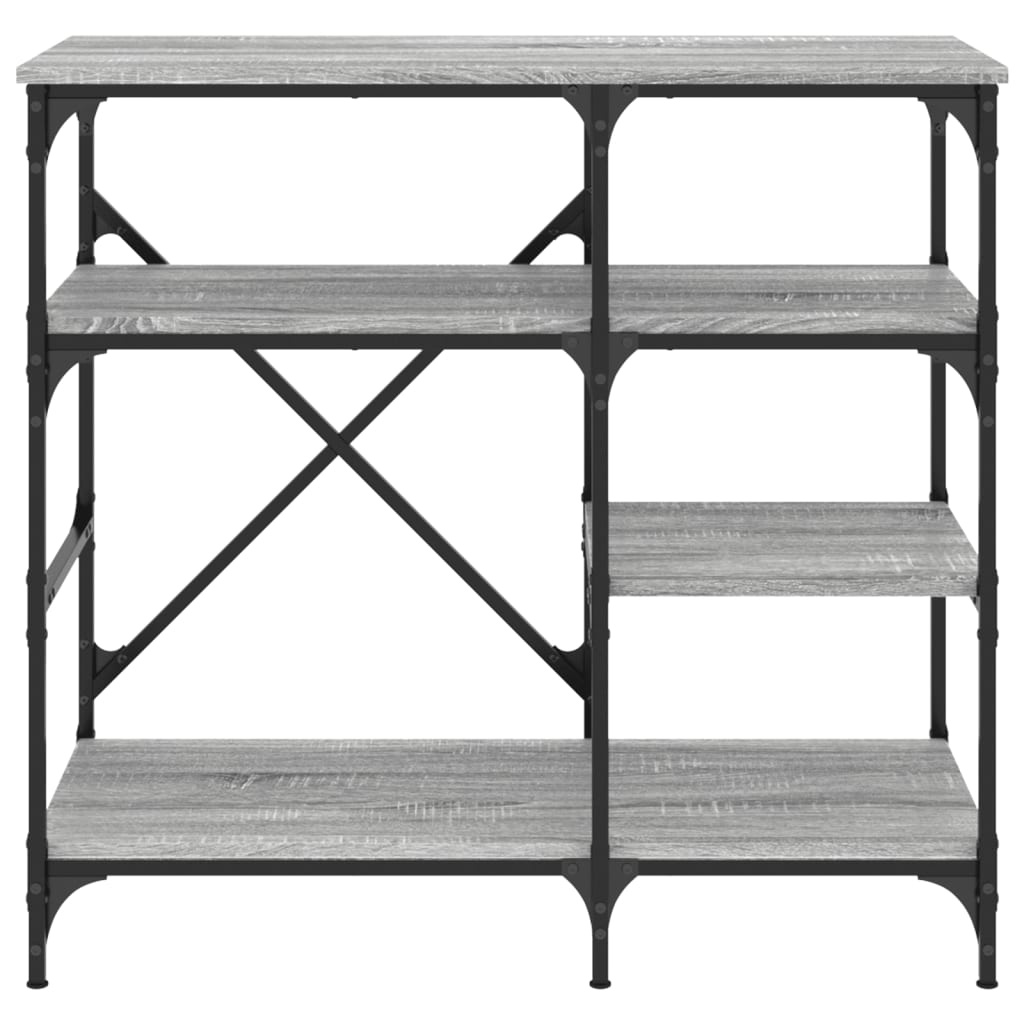 VidaXL Bakkersrek 90x40x84 cm bewerkt hout en metaal grijs sonoma