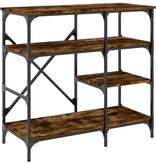 VidaXL Bakkersrek 90x40x84 cm bewerkt hout en metaal gerookt eiken