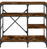 VidaXL Bakkersrek 90x40x84 cm bewerkt hout en metaal gerookt eiken
