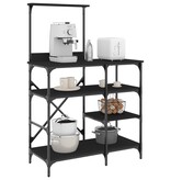 VidaXL Bakkersrek 90x40x132 cm bewerkt hout en metaal zwart