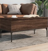 VidaXL Salontafel 100x50x45 cm bewerkt hout en metaal bruin eikenkleur