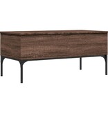 VidaXL Salontafel 100x50x45 cm bewerkt hout en metaal bruin eikenkleur