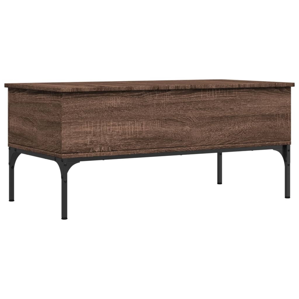 VidaXL Salontafel 100x50x45 cm bewerkt hout en metaal bruin eikenkleur