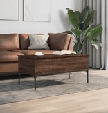 VidaXL Salontafel 100x50x45 cm bewerkt hout en metaal bruin eikenkleur