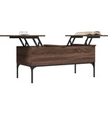 VidaXL Salontafel 100x50x45 cm bewerkt hout en metaal bruin eikenkleur