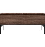 VidaXL Salontafel 100x50x45 cm bewerkt hout en metaal bruin eikenkleur