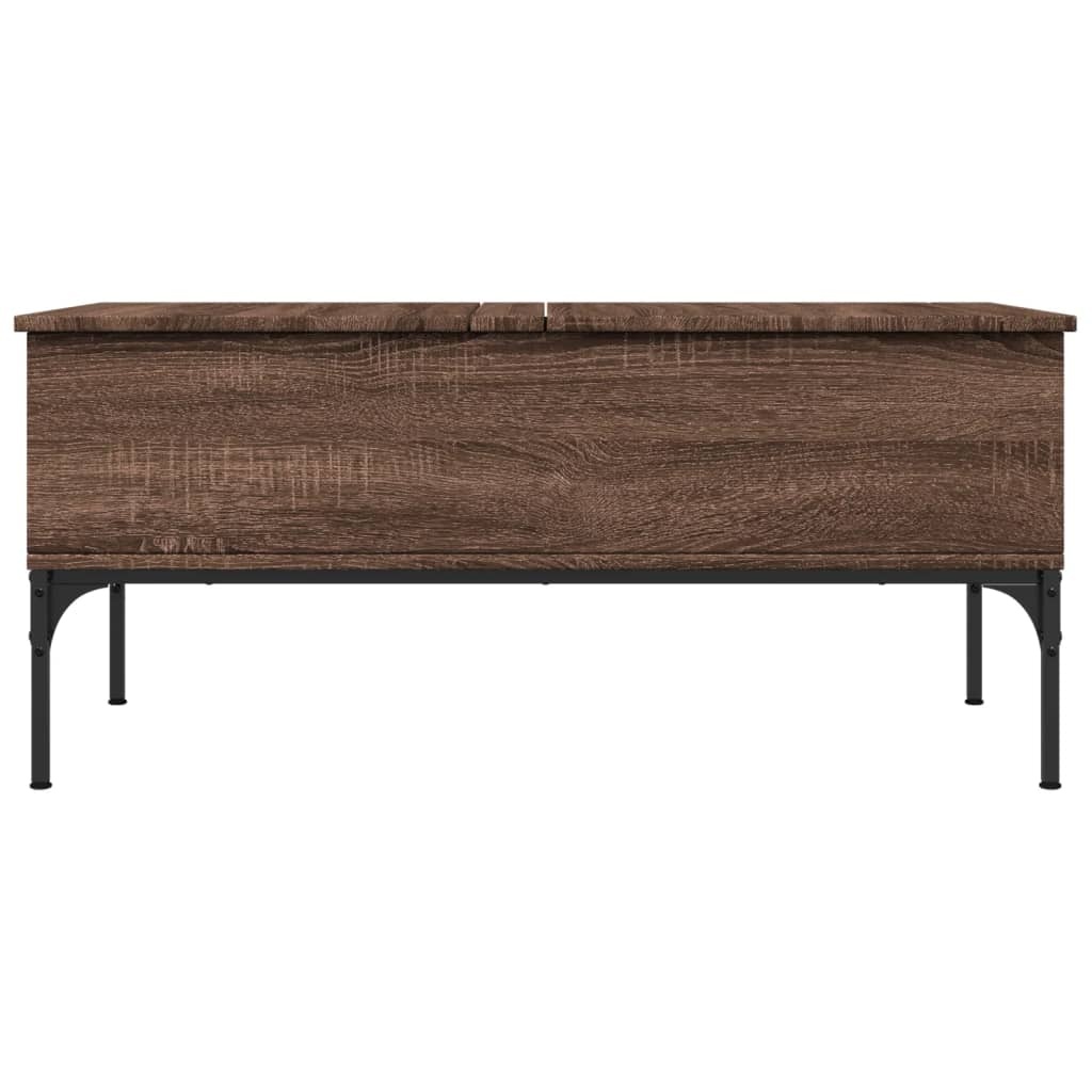VidaXL Salontafel 100x50x45 cm bewerkt hout en metaal bruin eikenkleur