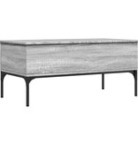VidaXL Salontafel 100x50x45 cm bewerkt hout en metaal grijs sonoma