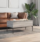 VidaXL Salontafel 100x50x45 cm bewerkt hout en metaal grijs sonoma
