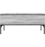 VidaXL Salontafel 100x50x45 cm bewerkt hout en metaal grijs sonoma