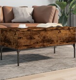 VidaXL Salontafel 100x50x45 cm bewerkt hout en metaal gerookt eiken