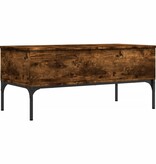 VidaXL Salontafel 100x50x45 cm bewerkt hout en metaal gerookt eiken