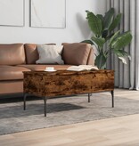 VidaXL Salontafel 100x50x45 cm bewerkt hout en metaal gerookt eiken