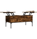VidaXL Salontafel 100x50x45 cm bewerkt hout en metaal gerookt eiken