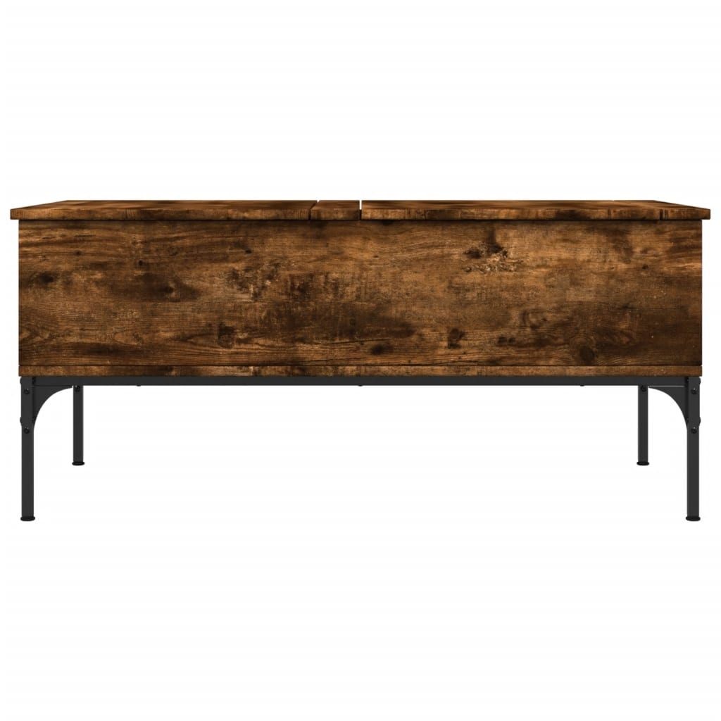 VidaXL Salontafel 100x50x45 cm bewerkt hout en metaal gerookt eiken