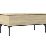 VidaXL Salontafel 100x50x45 cm bewerkt hout en metaal sonoma eiken