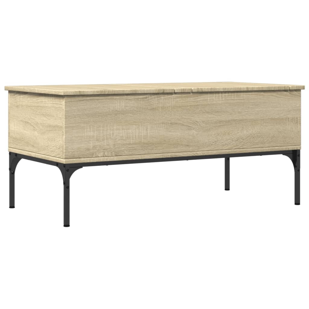 VidaXL Salontafel 100x50x45 cm bewerkt hout en metaal sonoma eiken