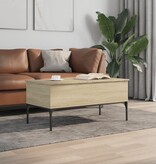 VidaXL Salontafel 100x50x45 cm bewerkt hout en metaal sonoma eiken