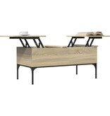 VidaXL Salontafel 100x50x45 cm bewerkt hout en metaal sonoma eiken