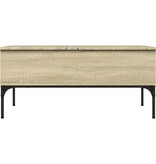 VidaXL Salontafel 100x50x45 cm bewerkt hout en metaal sonoma eiken