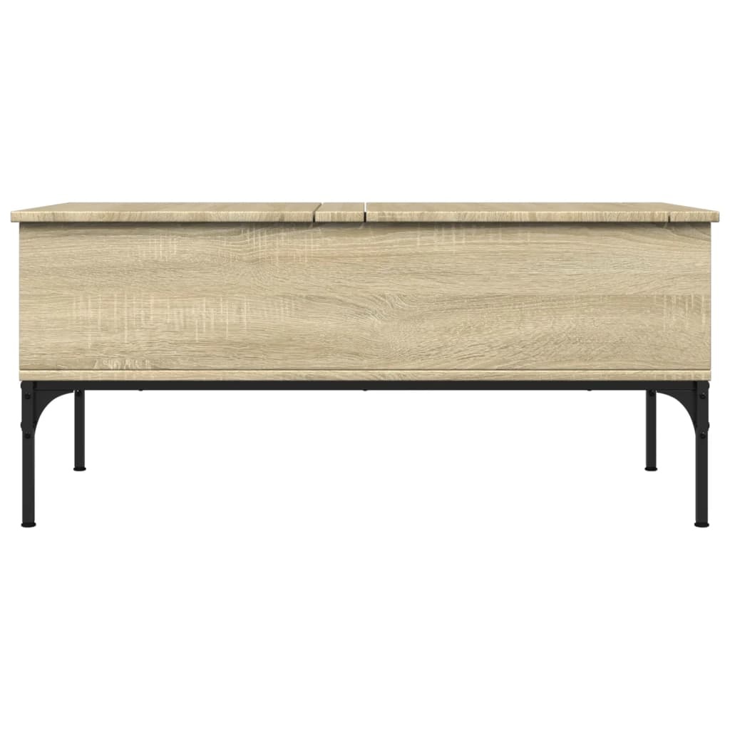 VidaXL Salontafel 100x50x45 cm bewerkt hout en metaal sonoma eiken