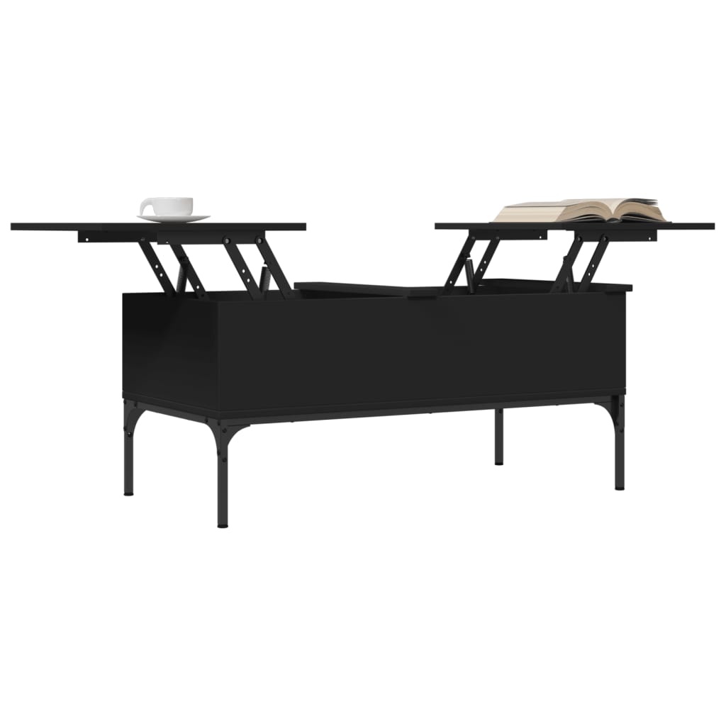 VidaXL Salontafel 100x50x45 cm bewerkt hout en metaal zwart