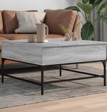 VidaXL Salontafel 80x80x45 cm bewerkt hout en metaal grijs sonoma
