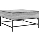 VidaXL Salontafel 80x80x45 cm bewerkt hout en metaal grijs sonoma