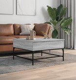 VidaXL Salontafel 80x80x45 cm bewerkt hout en metaal grijs sonoma