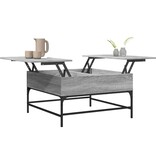 VidaXL Salontafel 80x80x45 cm bewerkt hout en metaal grijs sonoma