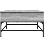 VidaXL Salontafel 80x80x45 cm bewerkt hout en metaal grijs sonoma