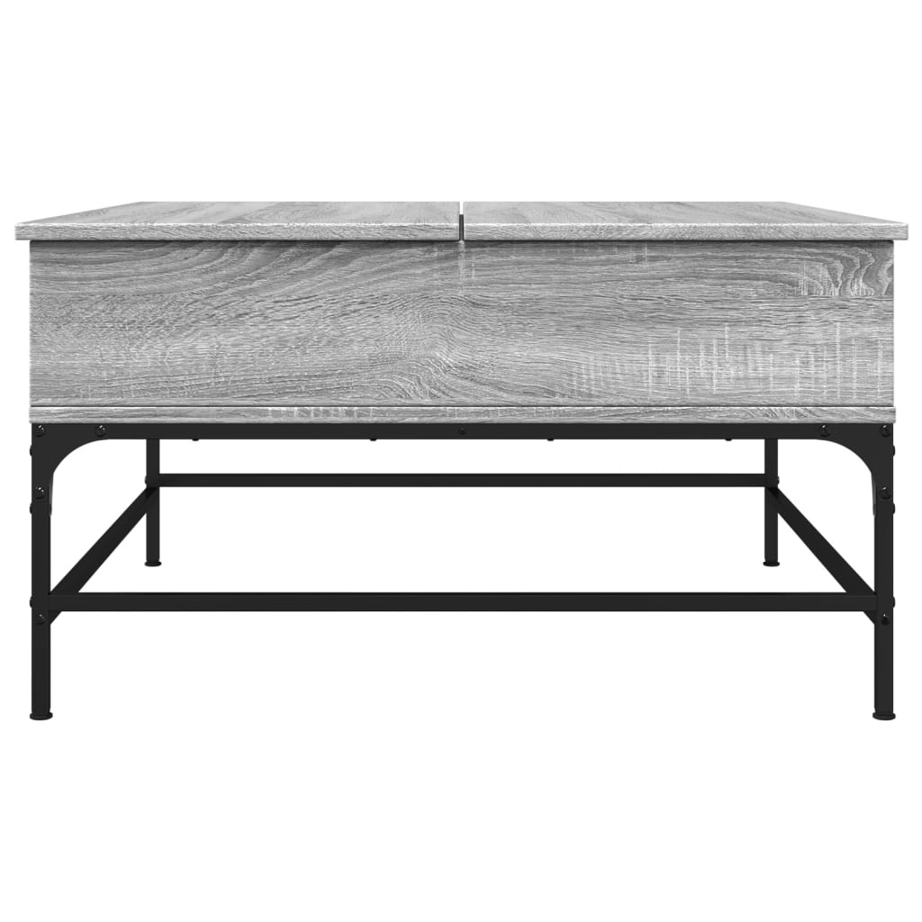 VidaXL Salontafel 80x80x45 cm bewerkt hout en metaal grijs sonoma