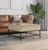 VidaXL Salontafel 80x80x45 cm bewerkt hout en metaal sonoma eikenkleur