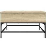 VidaXL Salontafel 80x80x45 cm bewerkt hout en metaal sonoma eikenkleur