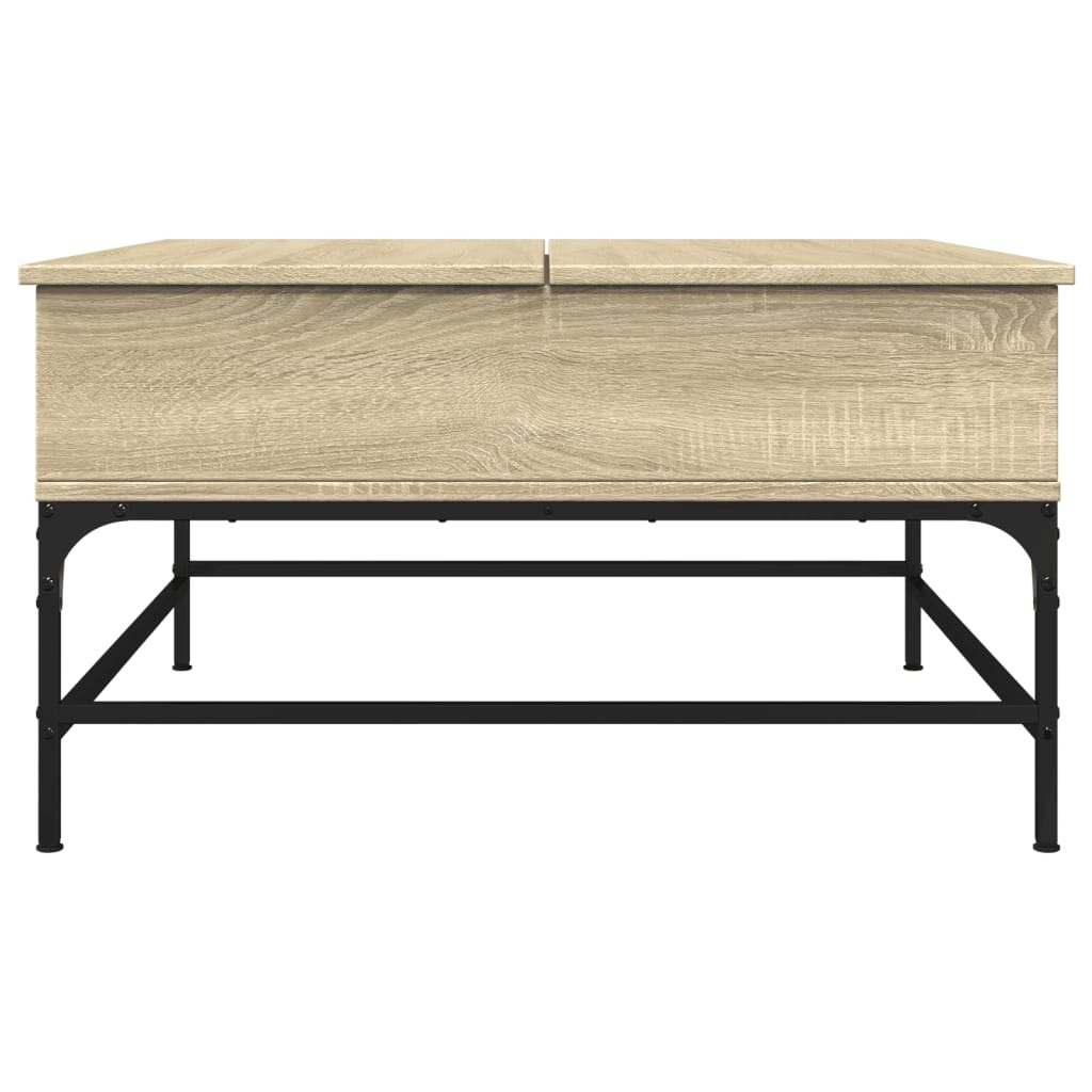 VidaXL Salontafel 80x80x45 cm bewerkt hout en metaal sonoma eikenkleur