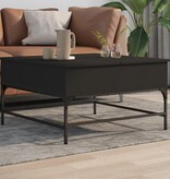 VidaXL Salontafel 80x80x45 cm bewerkt hout en metaal zwart