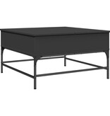 VidaXL Salontafel 80x80x45 cm bewerkt hout en metaal zwart