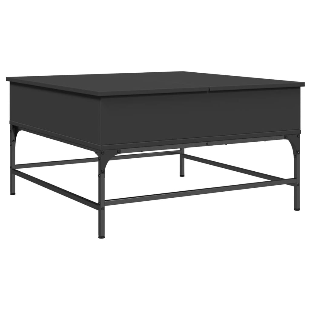 VidaXL Salontafel 80x80x45 cm bewerkt hout en metaal zwart