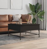 VidaXL Salontafel 80x80x45 cm bewerkt hout en metaal zwart