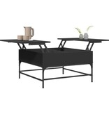 VidaXL Salontafel 80x80x45 cm bewerkt hout en metaal zwart