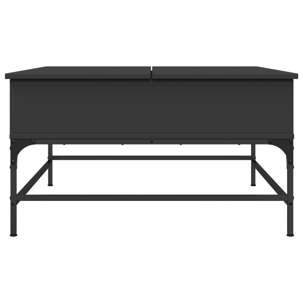 VidaXL Salontafel 80x80x45 cm bewerkt hout en metaal zwart