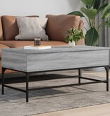 VidaXL Salontafel 100x50x45 cm bewerkt hout en metaal grijs sonoma