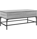 VidaXL Salontafel 100x50x45 cm bewerkt hout en metaal grijs sonoma