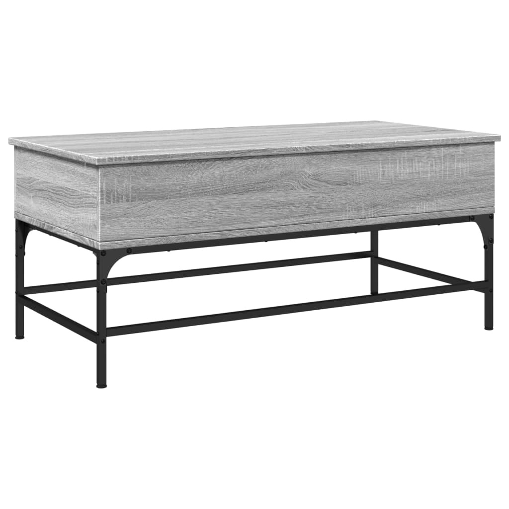 VidaXL Salontafel 100x50x45 cm bewerkt hout en metaal grijs sonoma