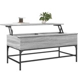 VidaXL Salontafel 100x50x45 cm bewerkt hout en metaal grijs sonoma