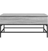 VidaXL Salontafel 100x50x45 cm bewerkt hout en metaal grijs sonoma