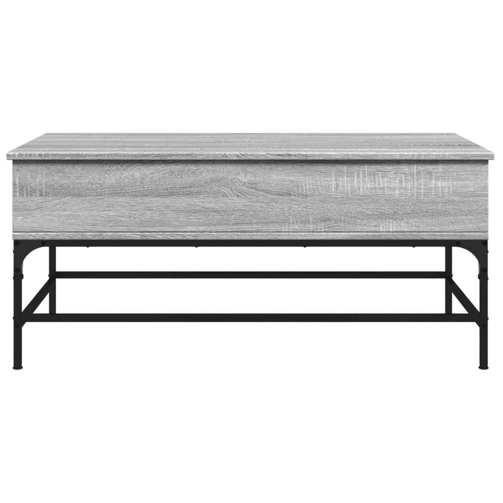 VidaXL Salontafel 100x50x45 cm bewerkt hout en metaal grijs sonoma
