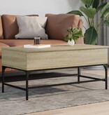 VidaXL Salontafel 100x50x45 cm bewerkt hout en metaal sonoma eiken
