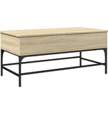 VidaXL Salontafel 100x50x45 cm bewerkt hout en metaal sonoma eiken